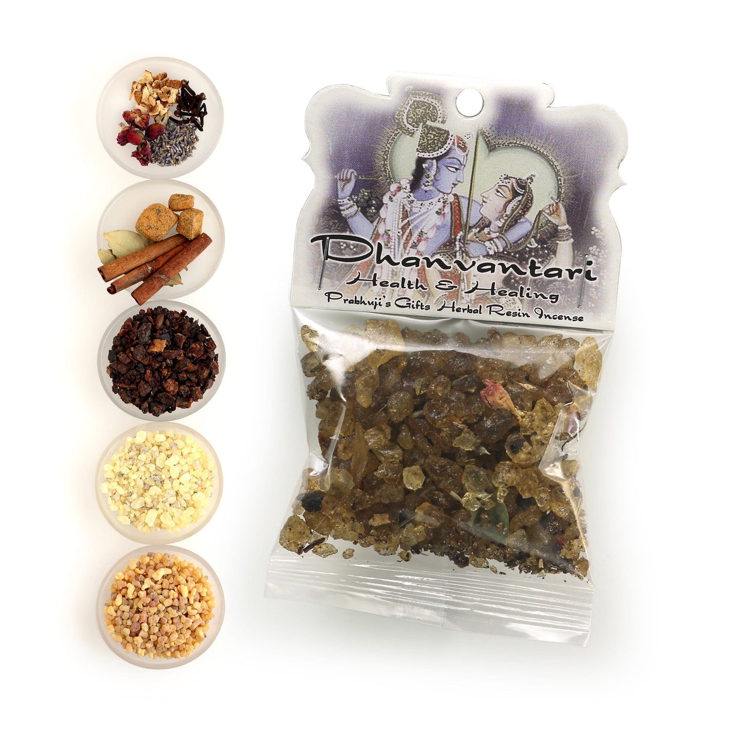 Dhanvantari Resin Incense – Health & Healing Ritual Incense – Floral Citrus (1.2 oz Bag)