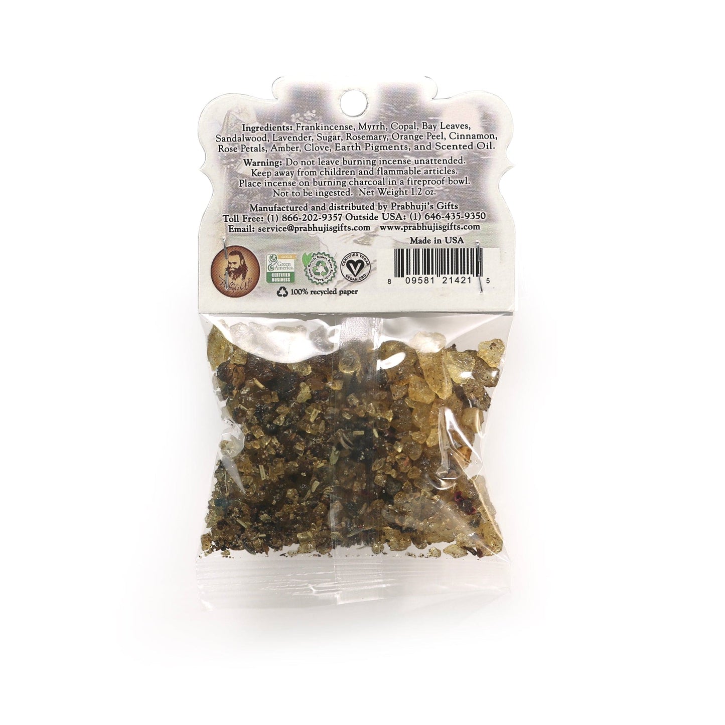 Dhanvantari Resin Incense – Health & Healing Ritual Incense – Floral Citrus (1.2 oz Bag)