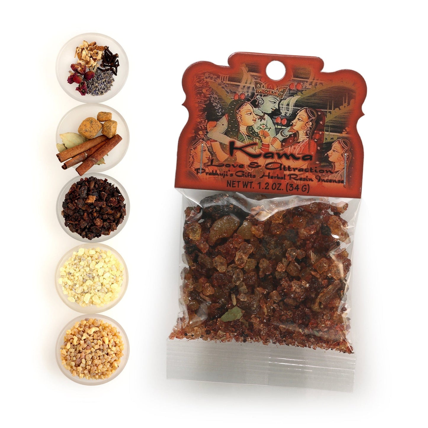 Kama Love & Attraction Resin Incense – Fruity Floral Ritual Incense Blend – 1.2 oz