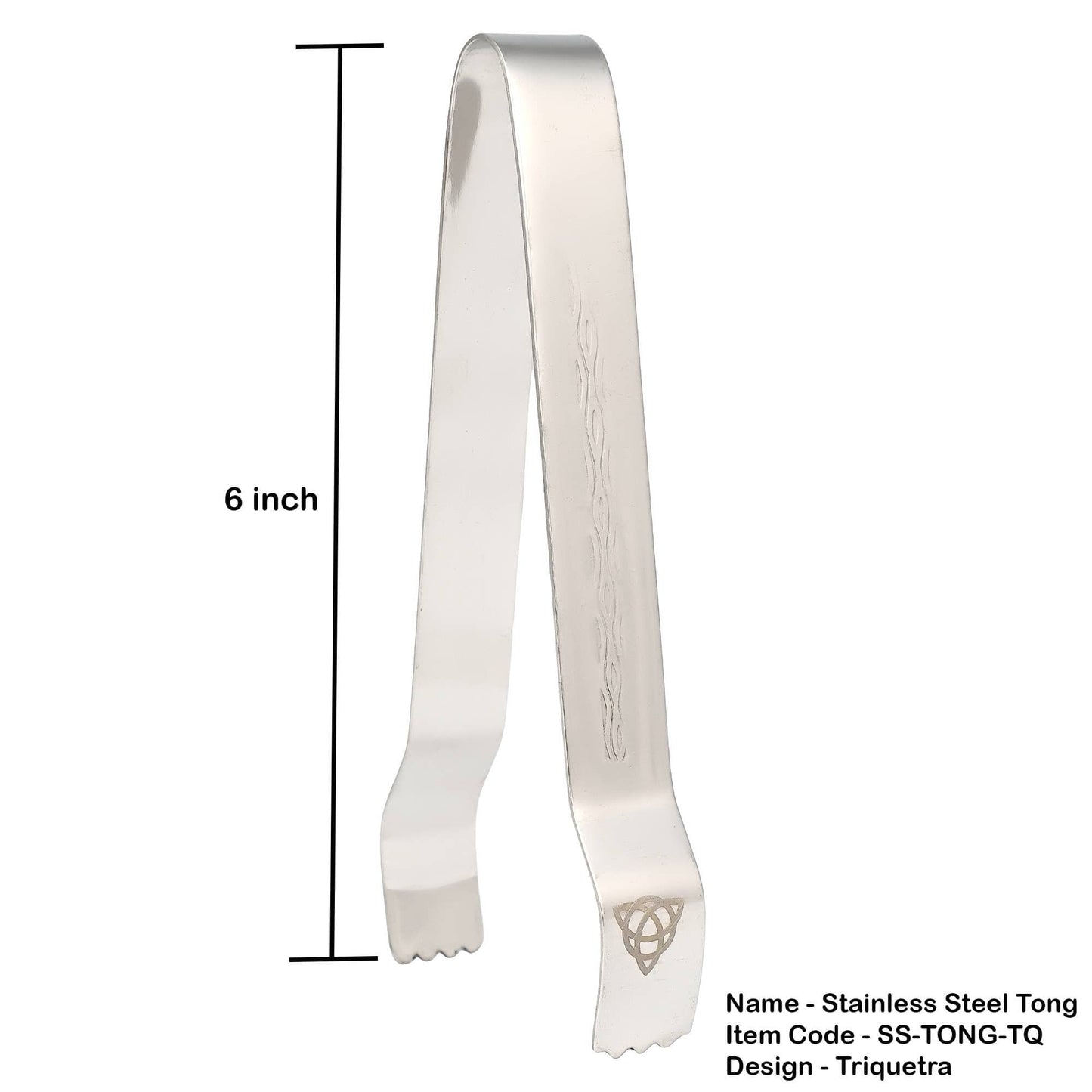 Triquetra Ritual Tongs – Stainless Steel Charcoal Tongs 6"