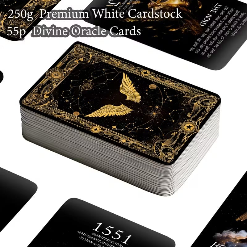 Angel Numbers Oracle Deck for Beginners – 55 Daily Guidance Cards, Spiritual Divination, Easy-to-Use Answer Deck (Standard Poker Size)