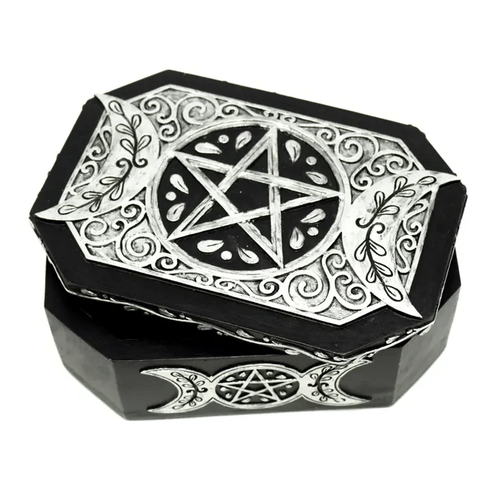 Pentagram Tarot Box - Gothic Tarot Storage & Witchy Decor