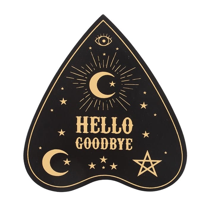 Black Talking Board Planchette Coaster Set | Set of 4 with Holder