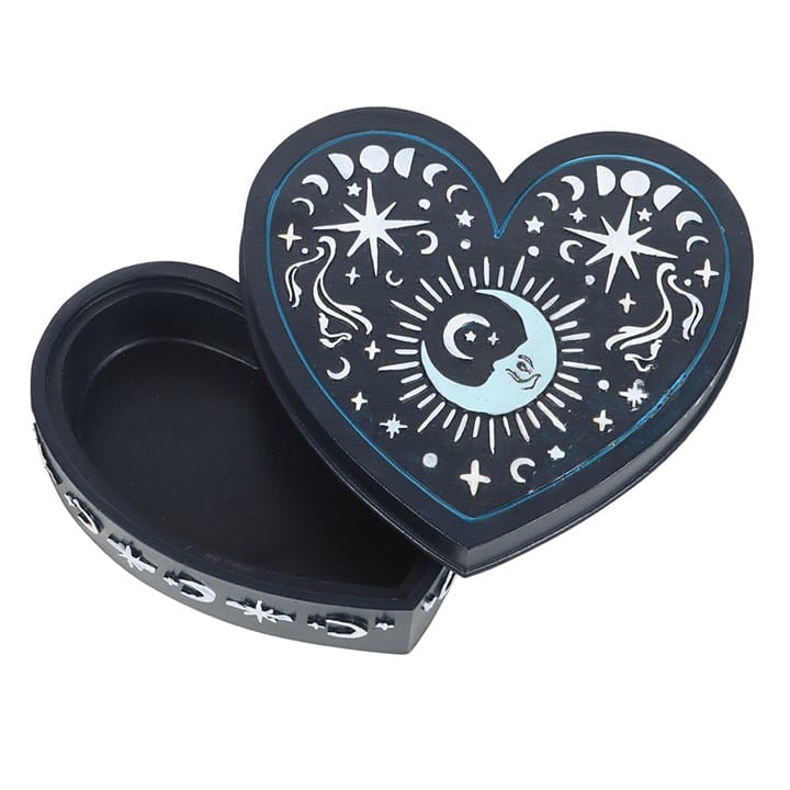 Blue Moon Celestial Heart Trinket Box | Moon & Stars Keepsake Box