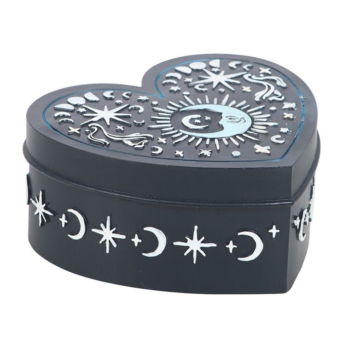 Blue Moon Celestial Heart Trinket Box | Moon & Stars Keepsake Box