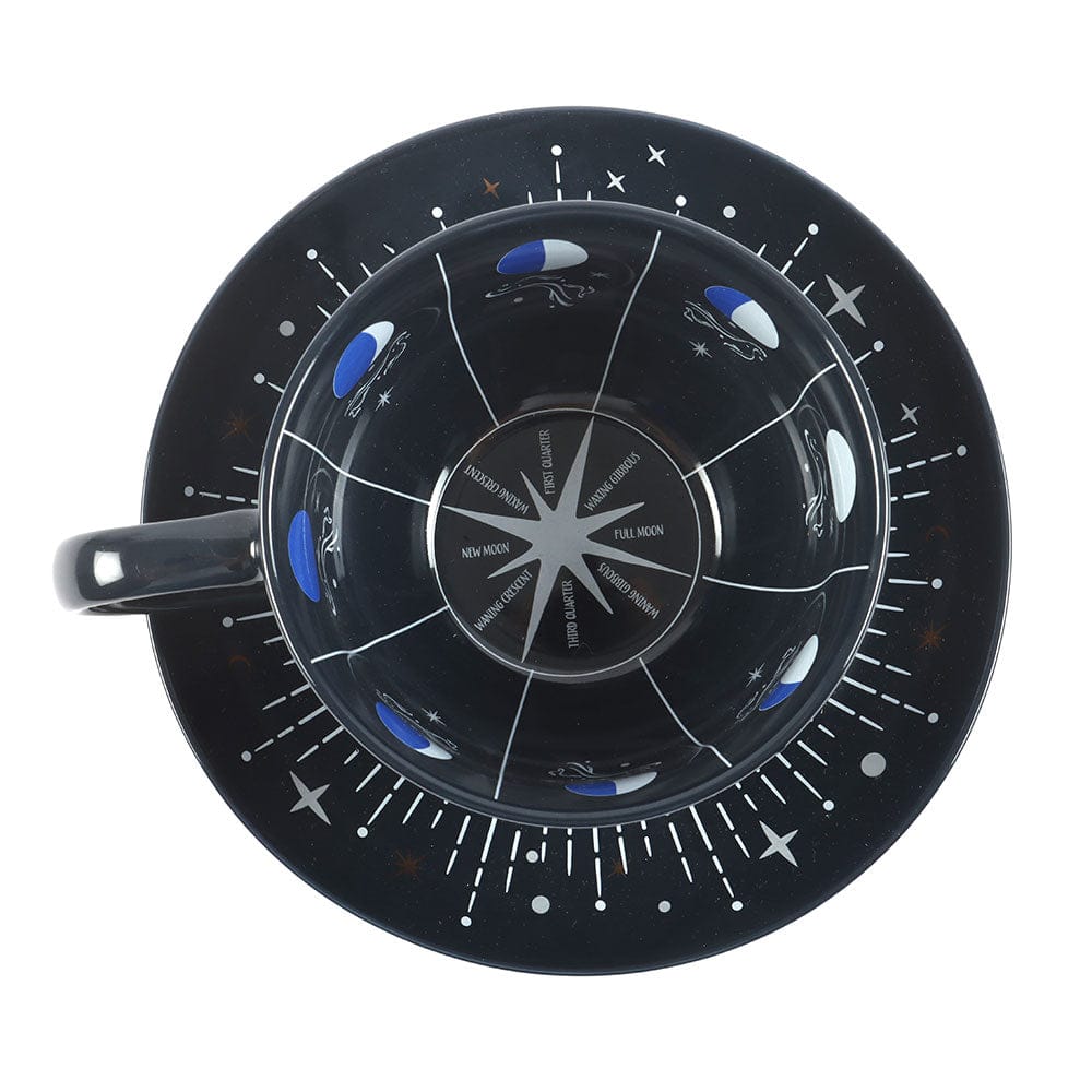 Blue Moon Phase Teacup and Saucer Set – Celestial Gift