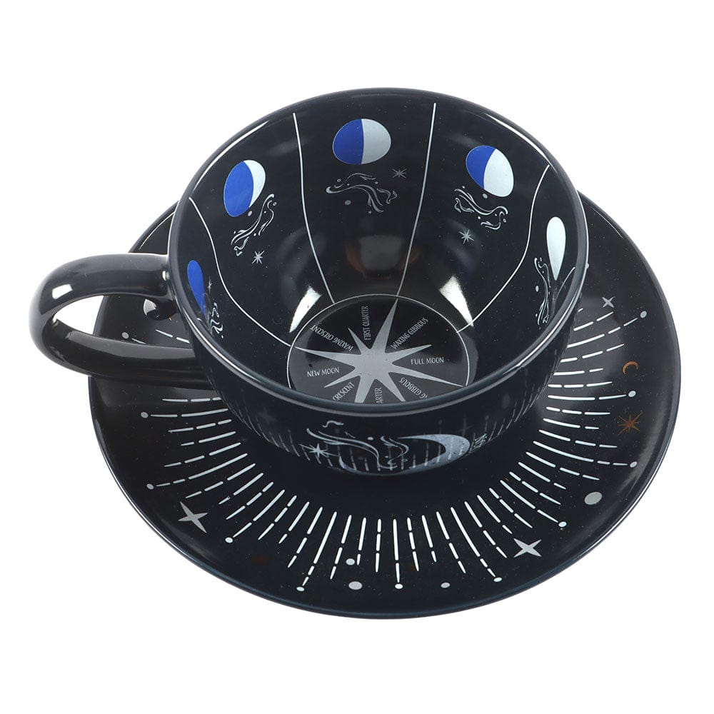 Blue Moon Phase Teacup and Saucer Set – Celestial Gift