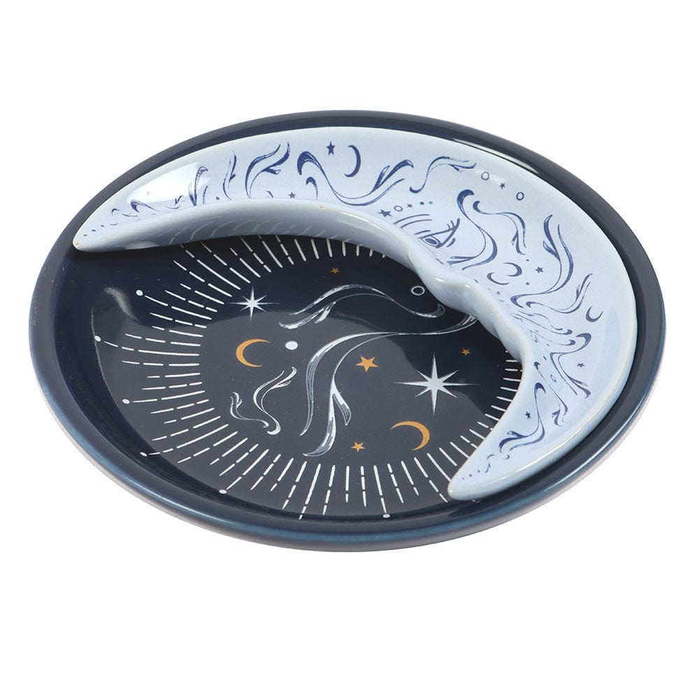 Blue Moon Stacking Trinket Dish - Celestial Ceramic Ring Holder & Jewelry Tray