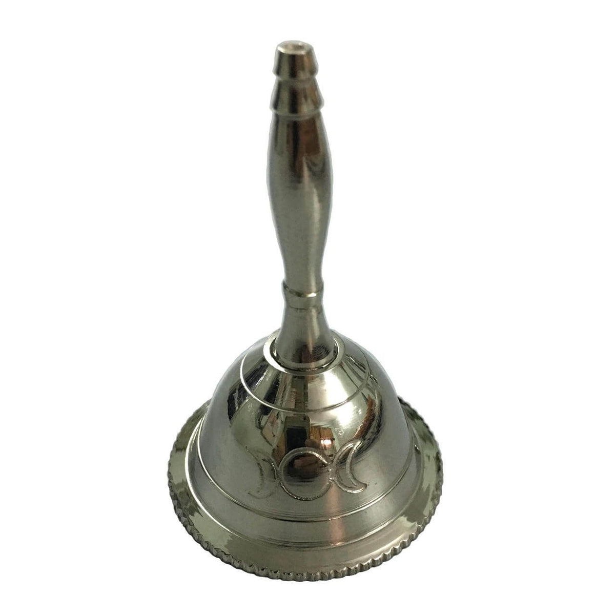 Triple Moon Brass Altar Bell – 3" Ritual Bell