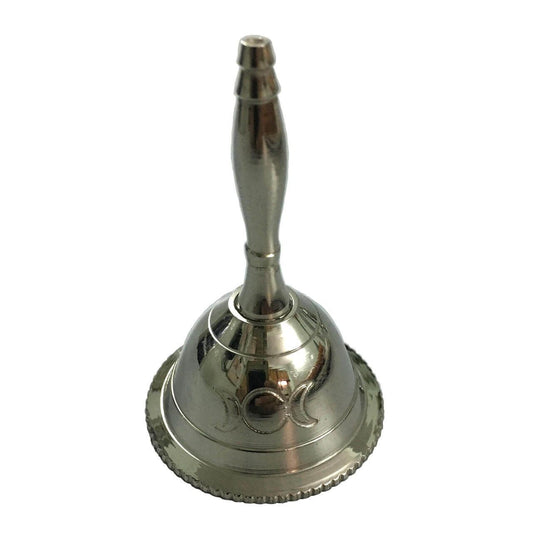 Triple Moon Brass Altar Bell – 3" Ritual Bell