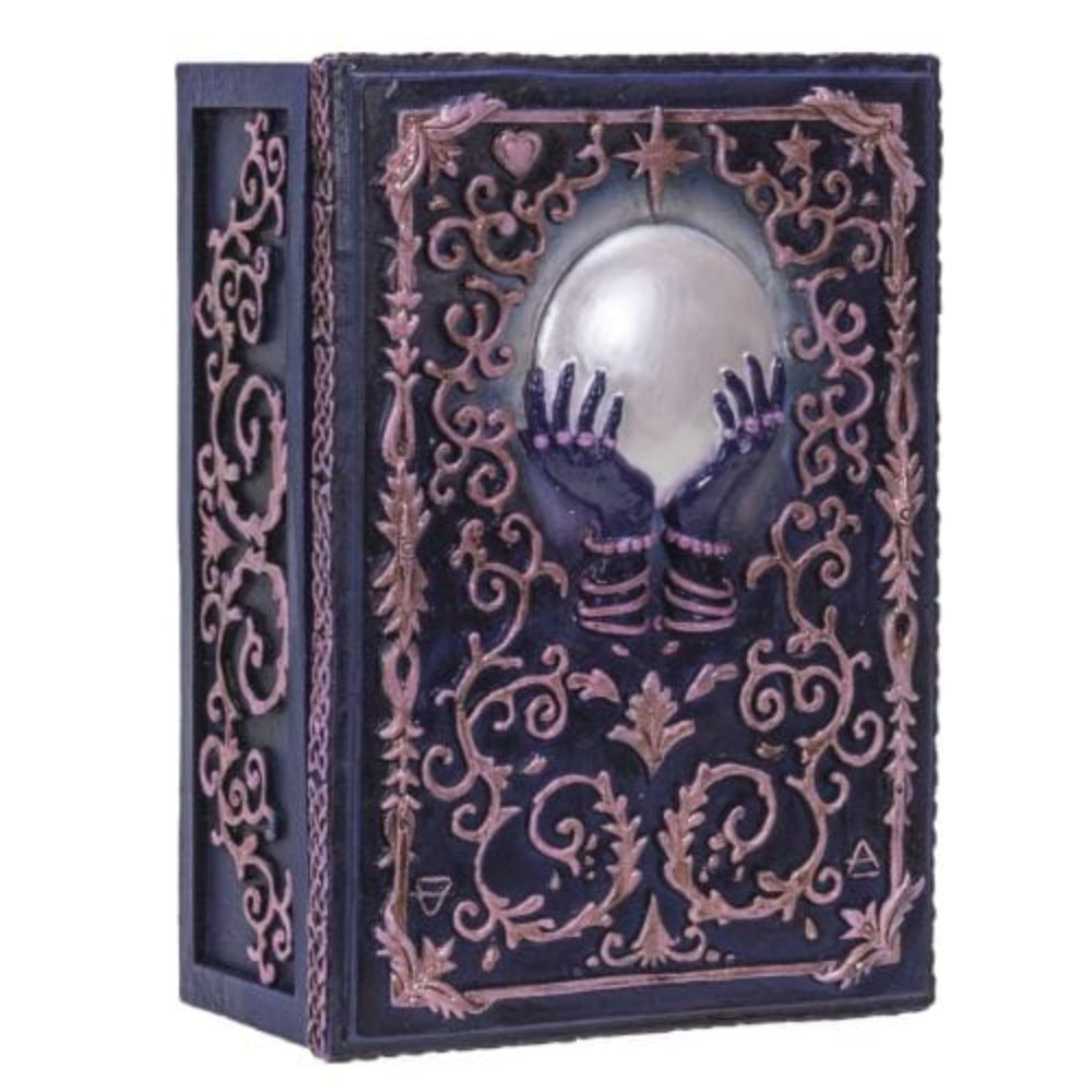 Crystal Ball Tarot Box – Hand-Painted Gothic Tarot Deck Storage Box