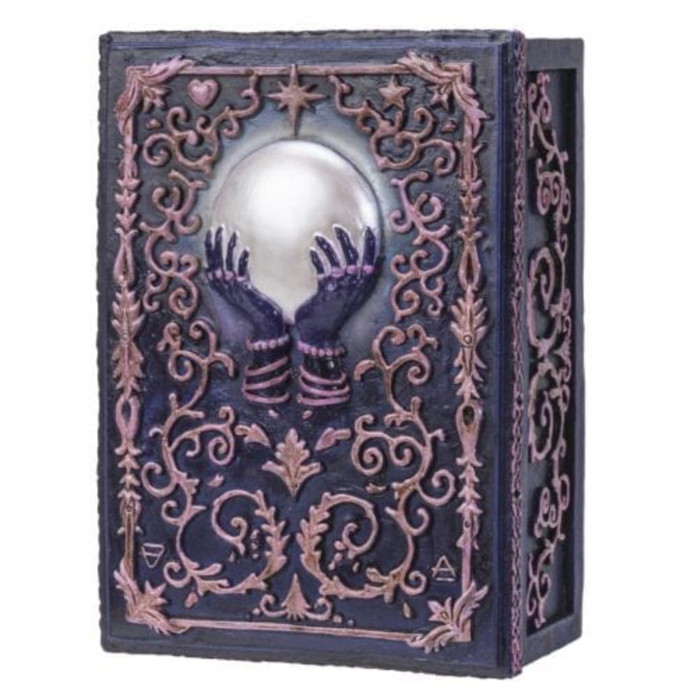 Crystal Ball Tarot Box – Hand-Painted Gothic Tarot Deck Storage Box