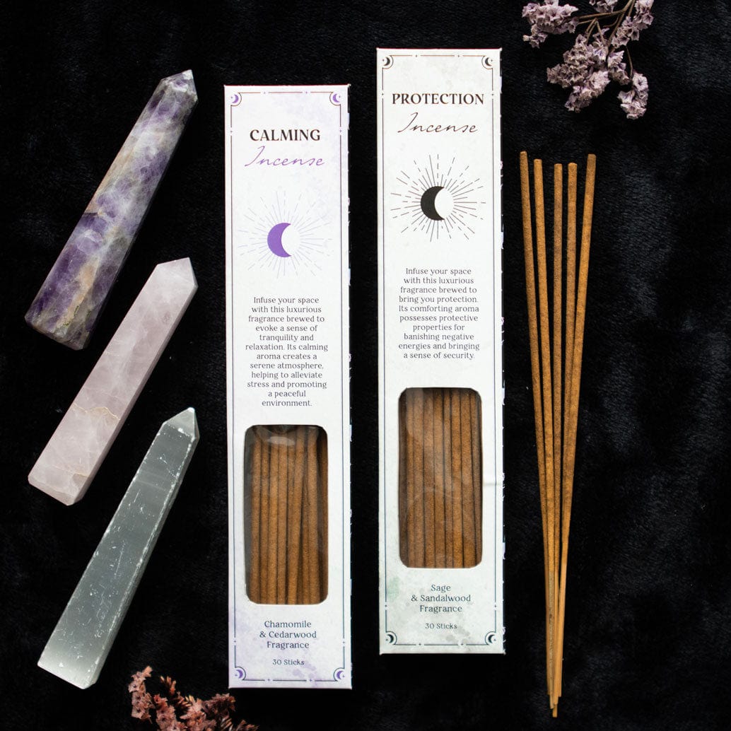 Set of 2 Calming & Protection Incense Stick Kits - Healing Spiritual Smudging Set