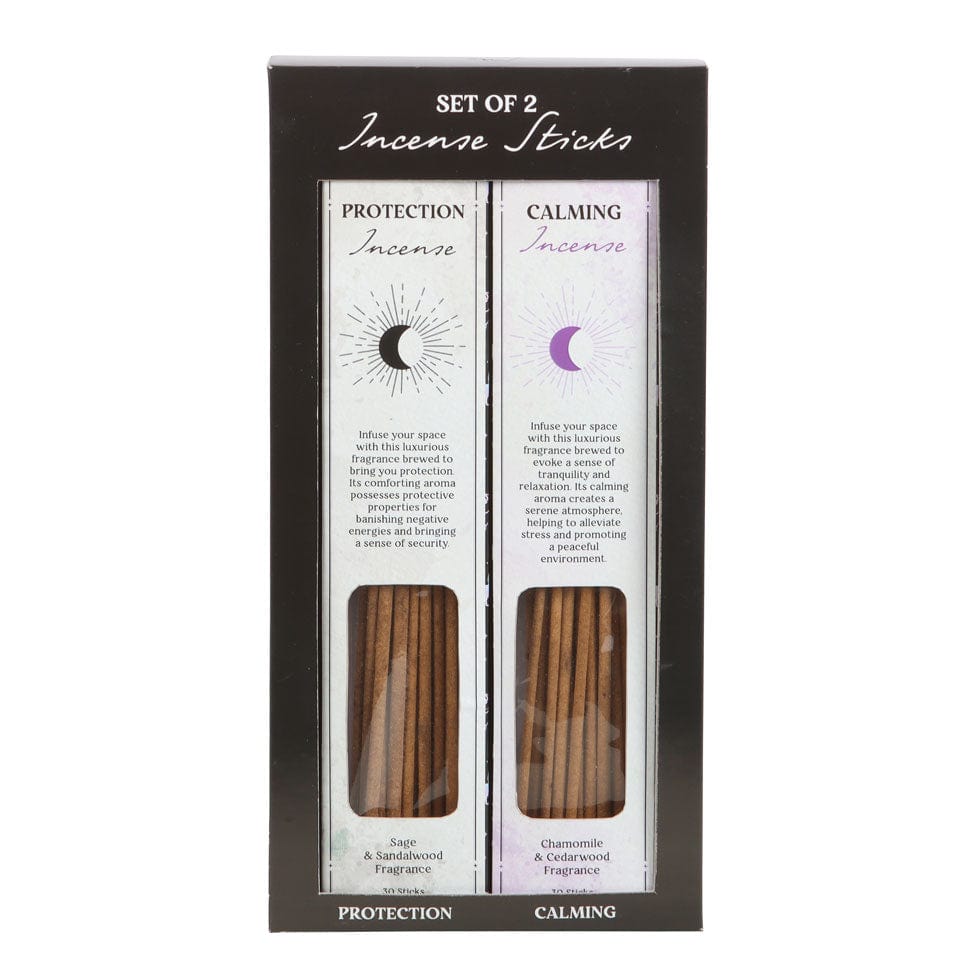 Set of 2 Calming & Protection Incense Stick Kits - Healing Spiritual Smudging Set