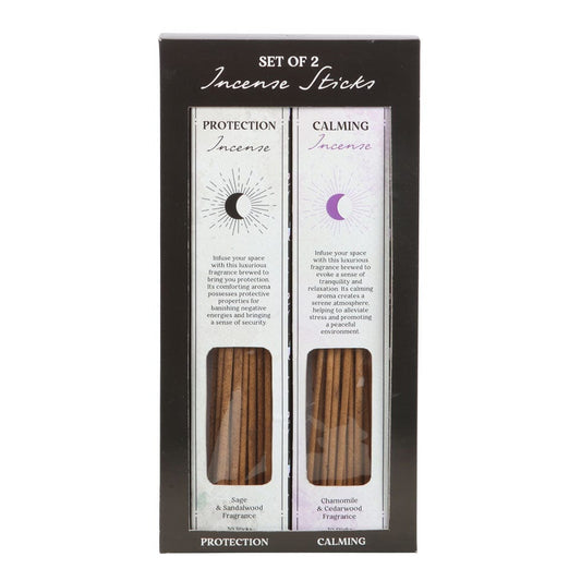 Set of 2 Calming & Protection Incense Stick Kits - Healing Spiritual Smudging Set