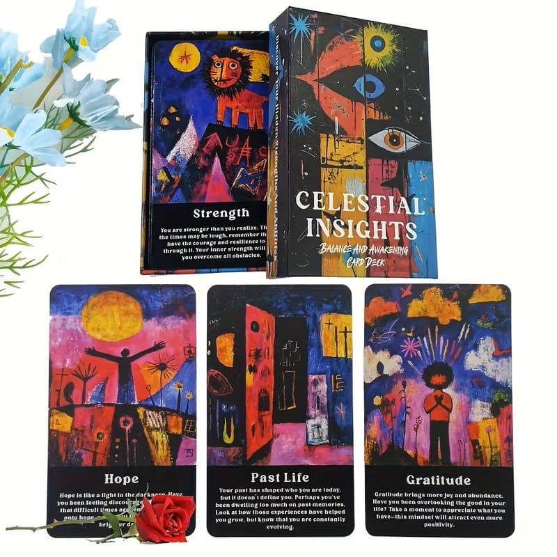 Celestial Insights Oracle Deck – Awakening, Gratitude & Spiritual Guidance Cards