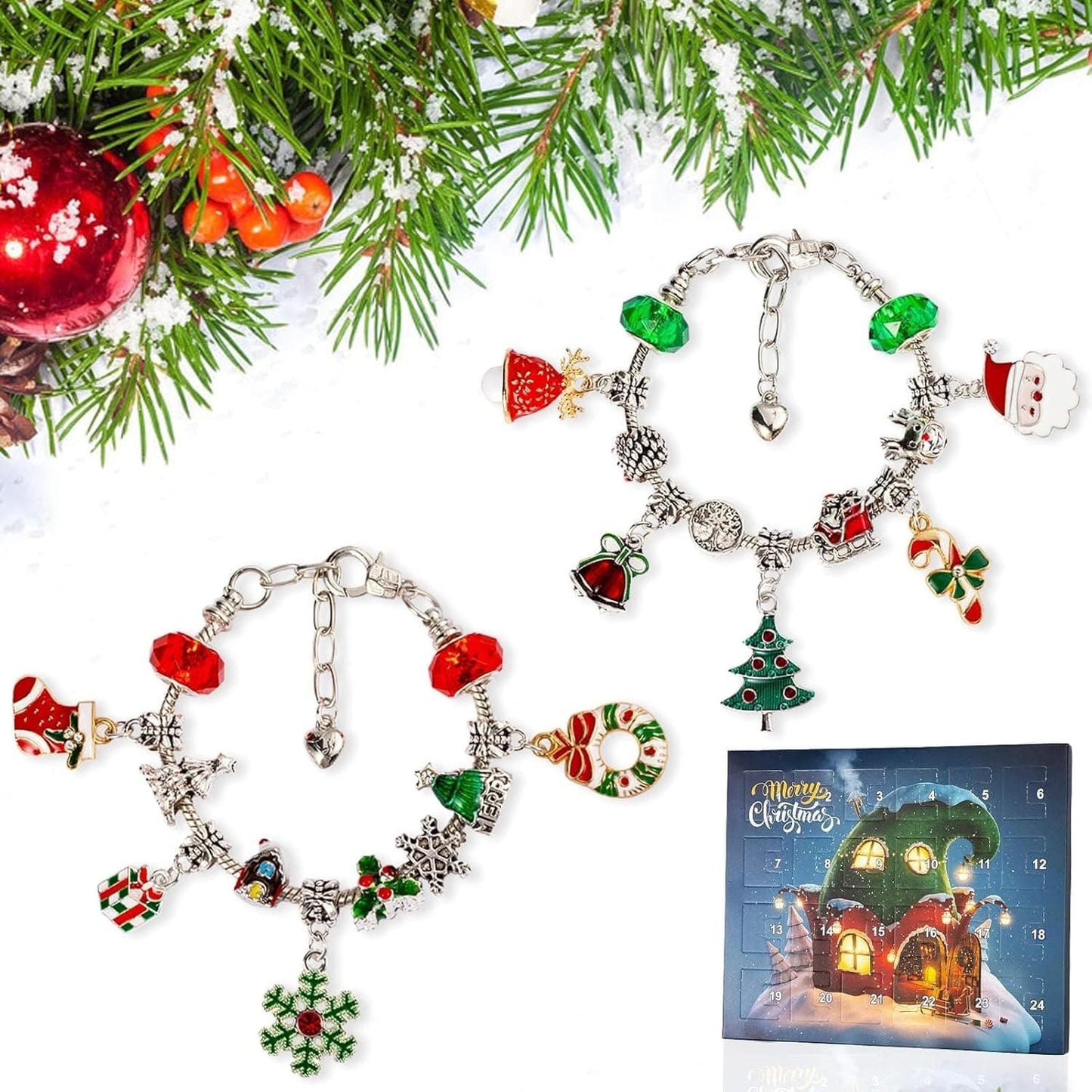 DIY Charm Bracelet Kit | 24 Day Christmas Jewelry Set - Authentic Occult and Witchcraft Supply Image