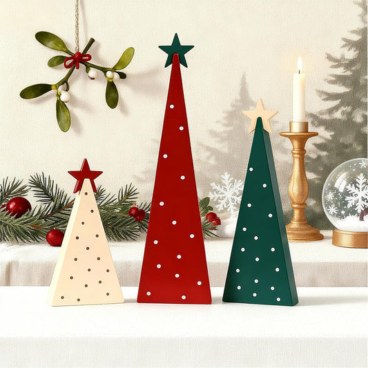 3 Pc Rustic Christmas Tree Set | Tiered Tray Decor