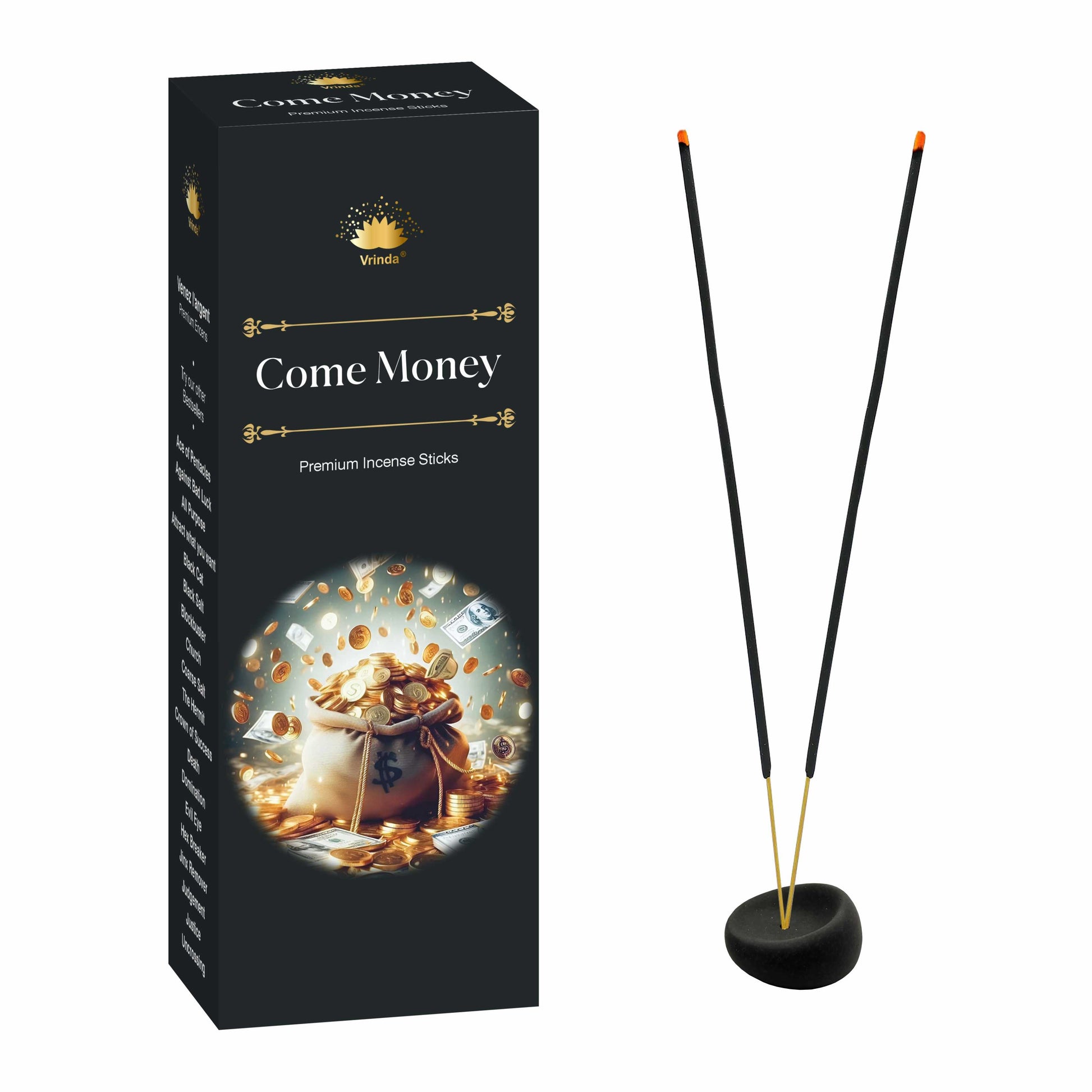 Come Money hexa incense sticks (pack of 6) - Authentic Occult and Witchcraft Supply Image