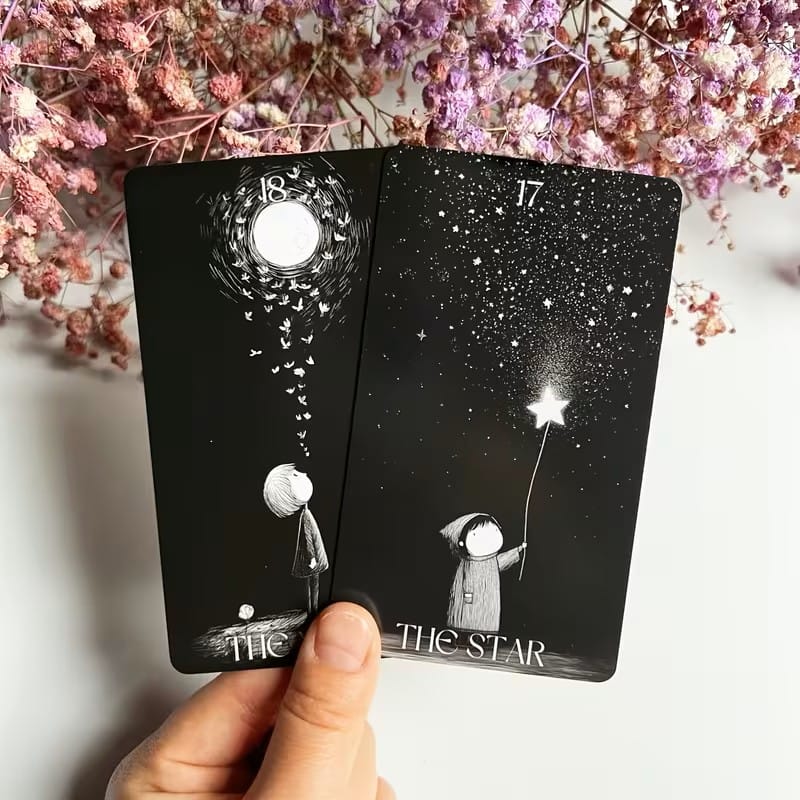 Dark Whimsical Tarot Deck – Gothic Cute Tarot Cards with Storybook Artwork