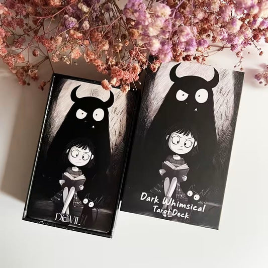 Dark Whimsical Tarot Deck – Gothic Cute Tarot Cards with Storybook Artwork