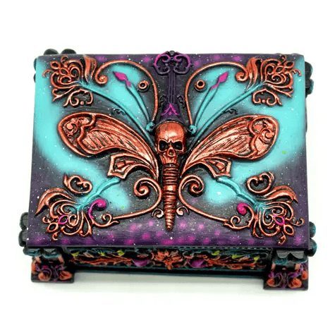 Death Moth Box - Gothic Trinket Box & Witchy Decor