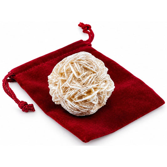 Desert Rose Protection Set | Selenite Crystal with Drawstring Pouch