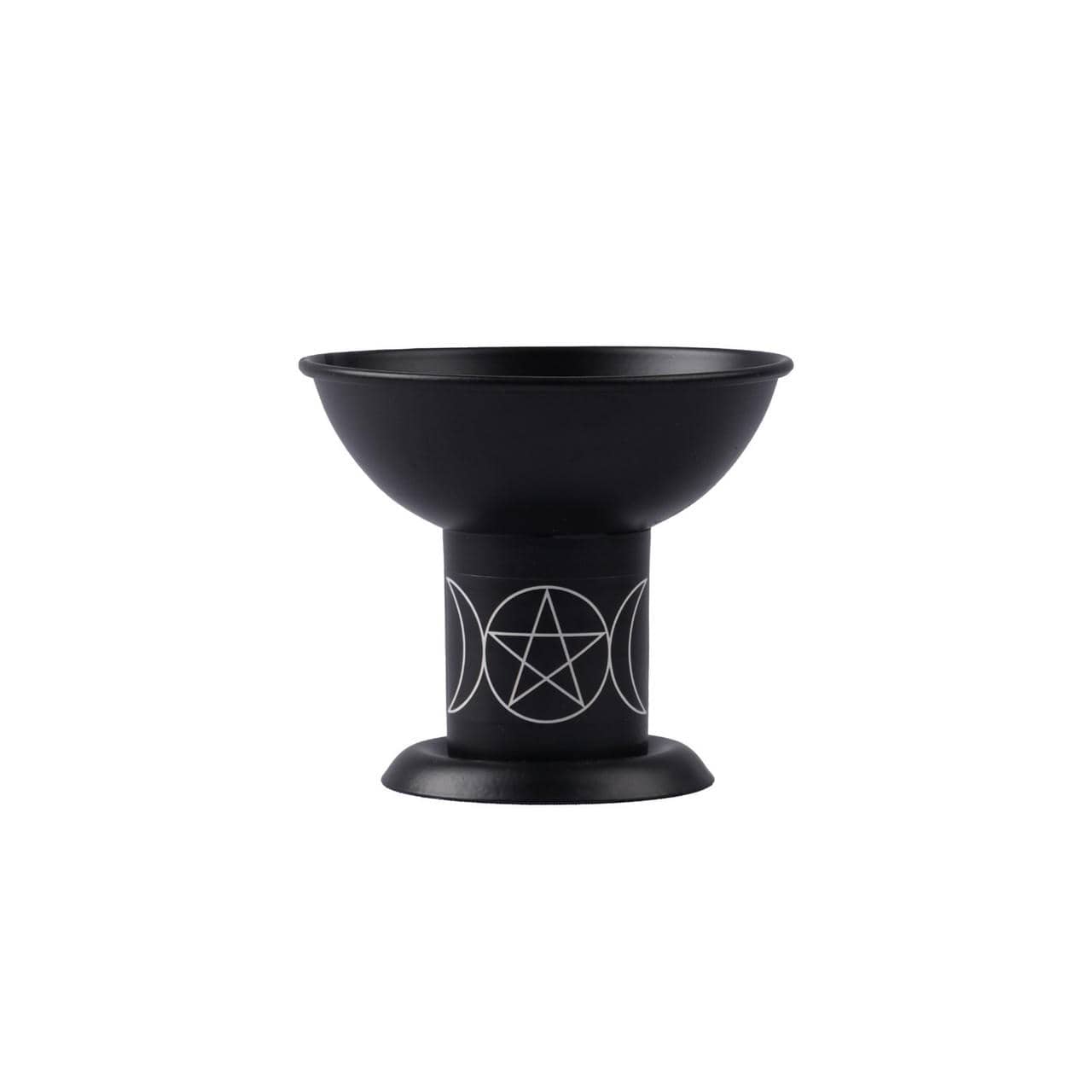 Iron Charcoal Burner Triple Moon Pentacle approx. 4" - Authentic Occult and Witchcraft Supply Image