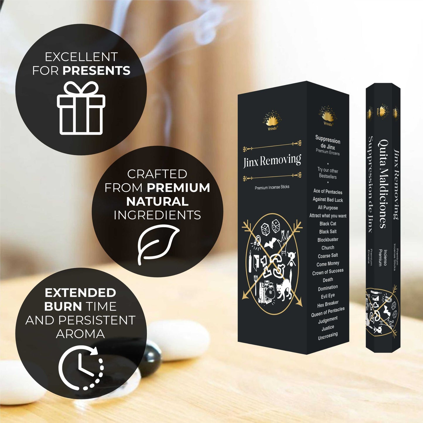 Jinx Remover hexa incense sticks (pack of 6) - Authentic Occult and Witchcraft Supply Image