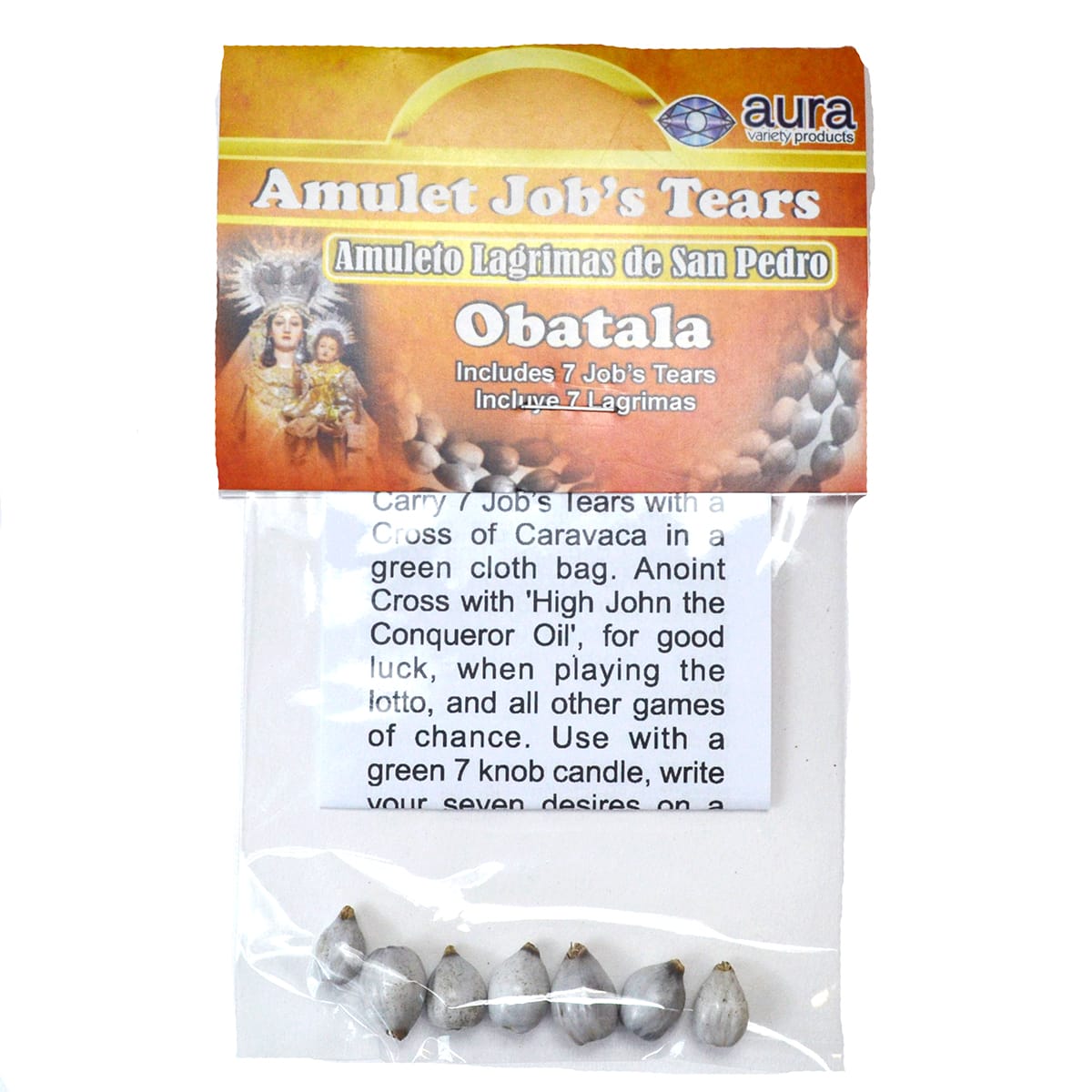 Job's Tears Amulet – 7 Seeds for Luck, Protection & Grounding