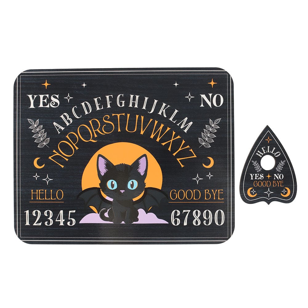Cute and Creepy Bat Cat Talking Board - Gothic Kawaii Spirit Board with Planchette