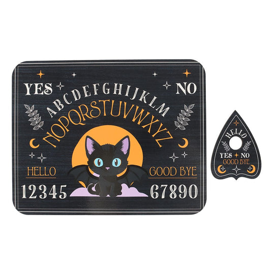 Cute and Creepy Bat Cat Talking Board - Gothic Kawaii Spirit Board with Planchette