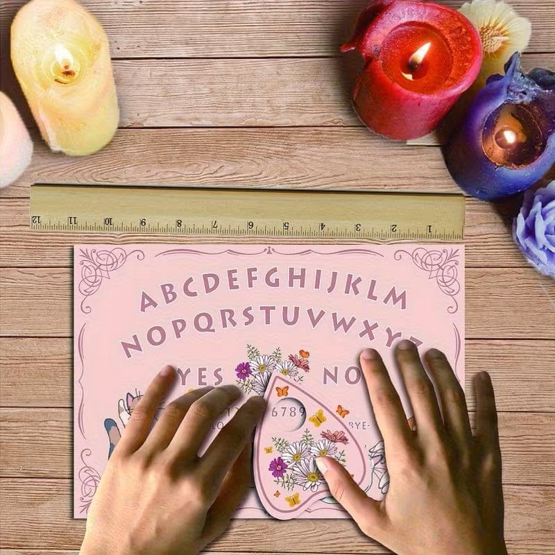 Kitty Wood Cat Pendulum Board Wooden Talking Boards with Planchette  - Authentic Occult and Witchcraft Supply Image