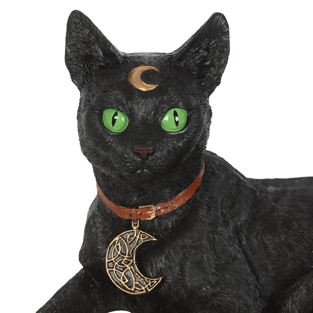 Large Laying Black Cat Figurine – Gothic Witchy Home Decor