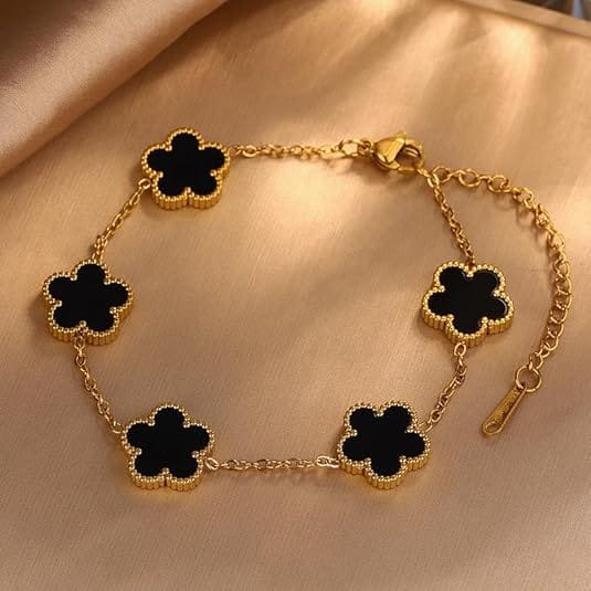 Black Clover Jewelry Set | Gold Plated Stainless Steel