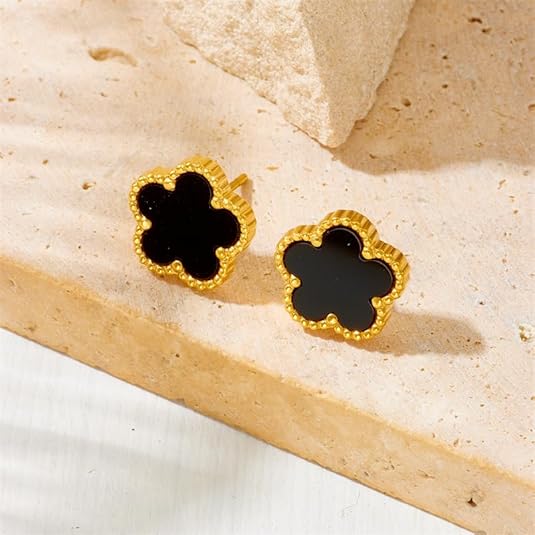 Black Clover Jewelry Set | Gold Plated Stainless Steel