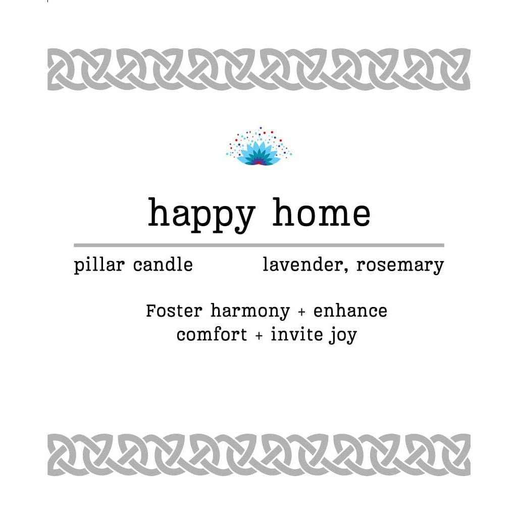 Manifestation Pillar Candle Happy Home 7"x1.5" - Authentic Occult and Witchcraft Supply Image