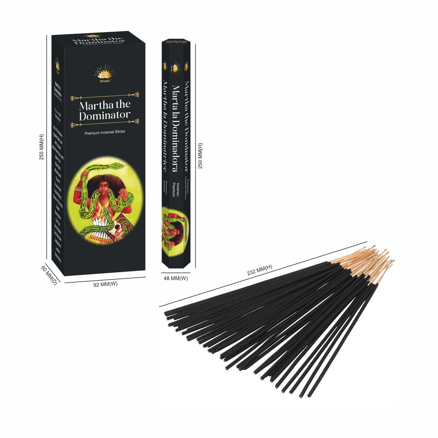 Martha The Dominator hexa incense sticks (pack of 6) - Authentic Occult and Witchcraft Supply Image