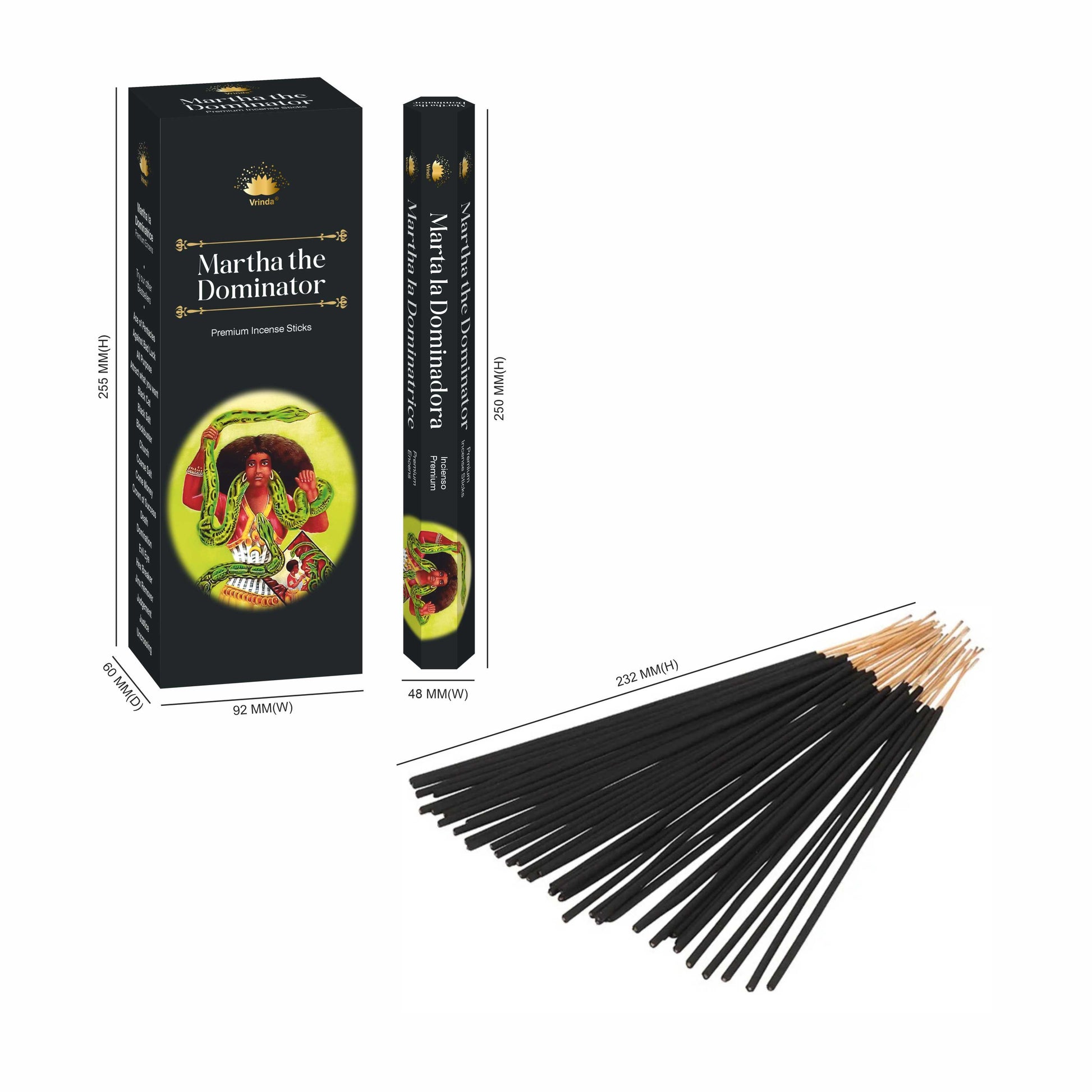 Martha The Dominator hexa incense sticks (pack of 6) - Authentic Occult and Witchcraft Supply Image