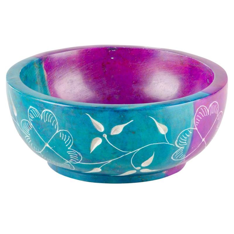 Moon & Star Soapstone Bowl – Colorful Celestial Altar Dish, 4 Inch