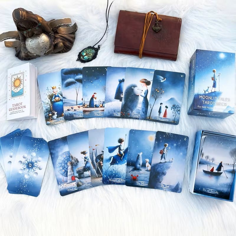 Moonlit Tales Tarot Deck – Gentle Dreamy Tarot Cards for Quiet Reflection