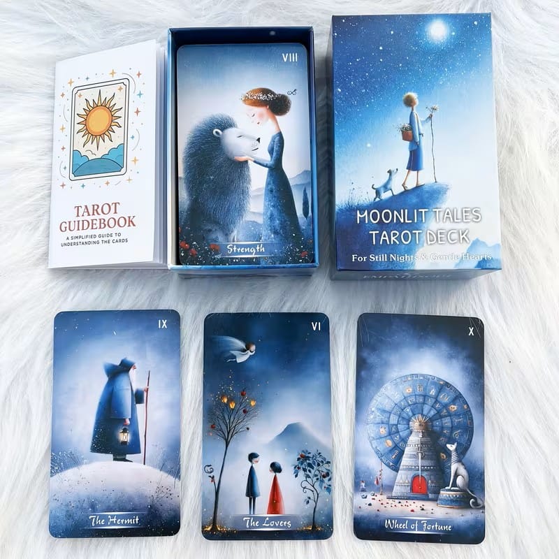 Moonlit Tales Tarot Deck – Gentle Dreamy Tarot Cards for Quiet Reflection