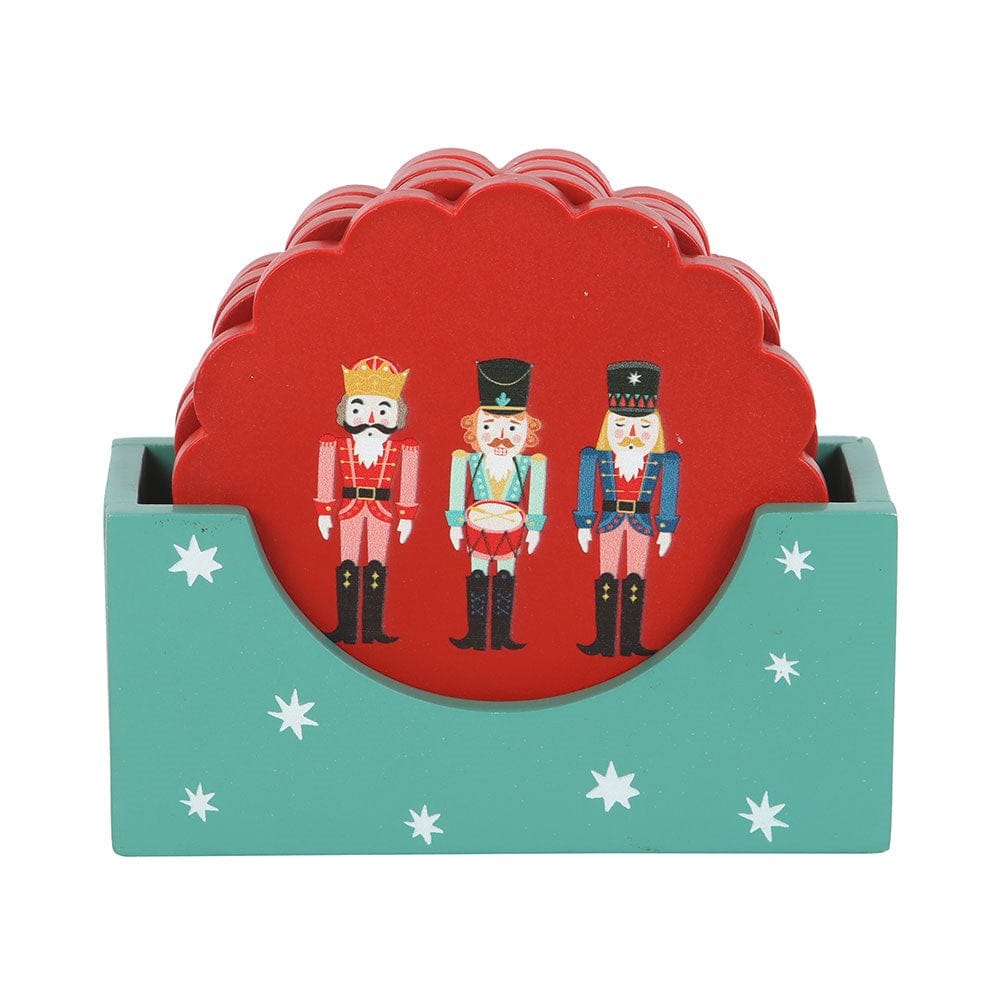Nutcracker Coaster Set – Festive Holiday Drink Coasters & Table Decor