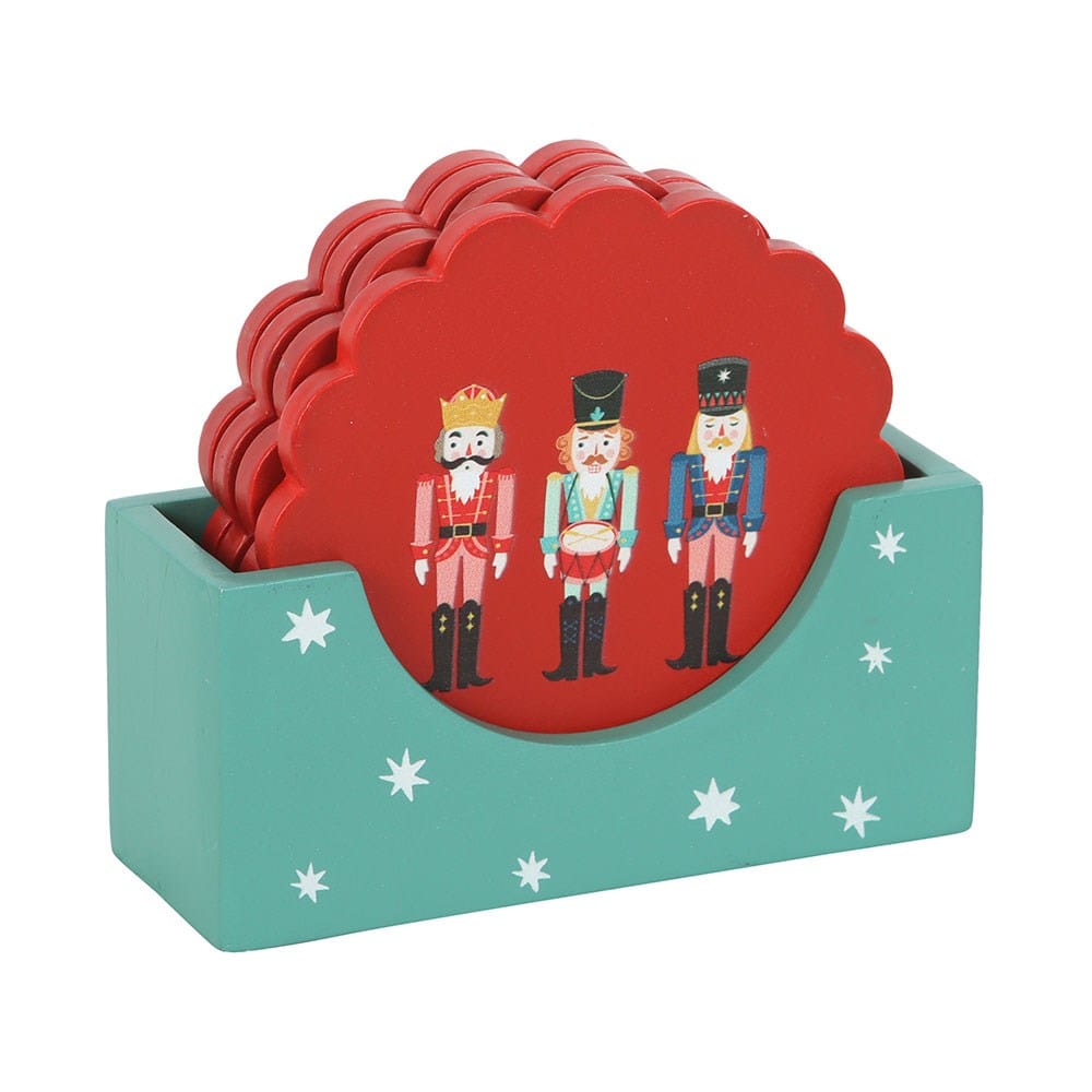 Nutcracker Coaster Set – Festive Holiday Drink Coasters & Table Decor