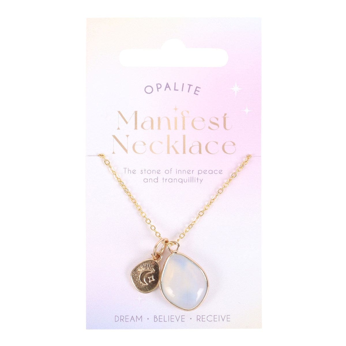 Opalite Manifestation Necklace: Aura Cleansing, High Vibration Crystal Pendant