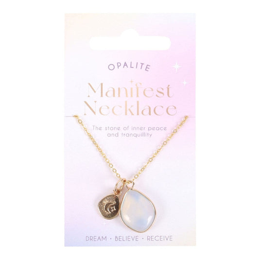 Opalite Manifestation Necklace: Aura Cleansing, High Vibration Crystal Pendant