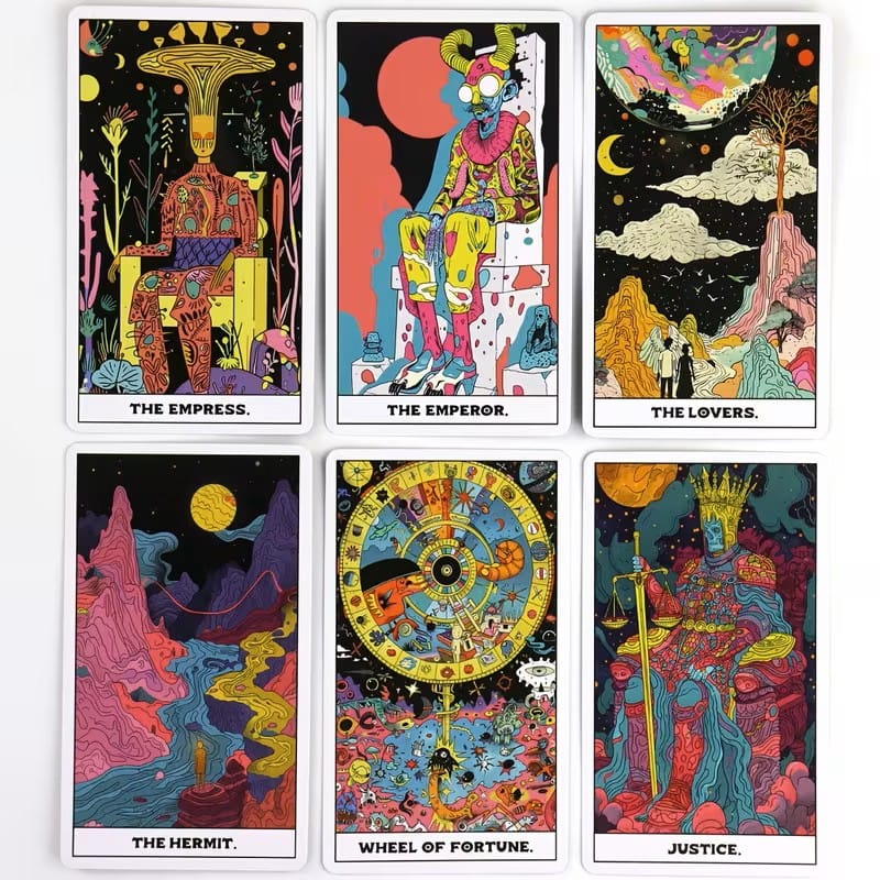 Phantom Tarot Deck – 78-Card Neon Psychedelic Tarot Cards