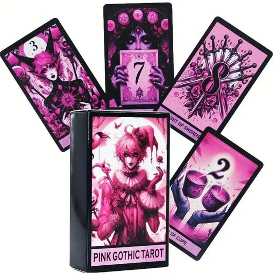 Portable 78-Card Pink Gothic Tarot Deck - Authentic Occult and Witchcraft Supply Image