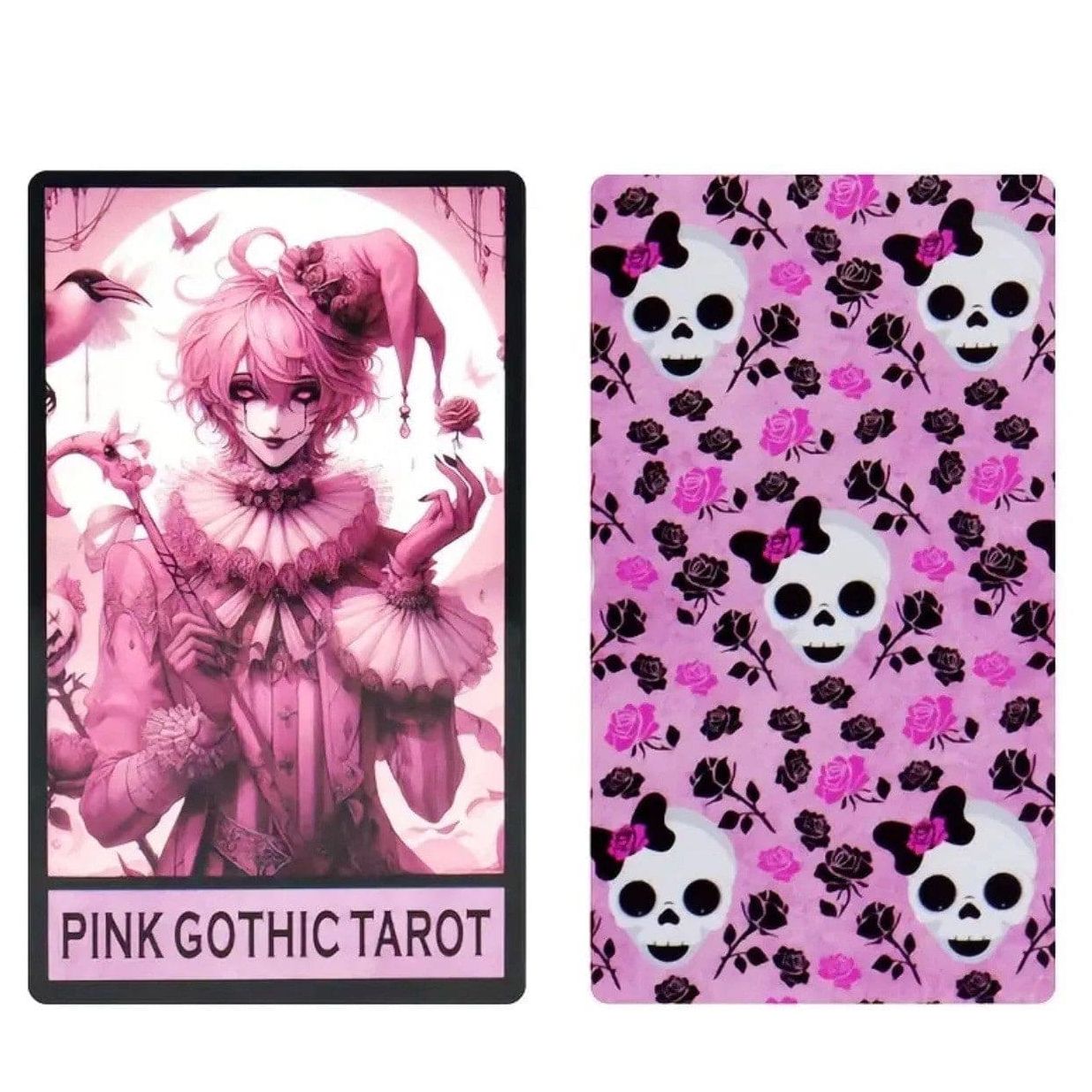 Portable 78-Card Pink Gothic Tarot Deck - Authentic Occult and Witchcraft Supply Image