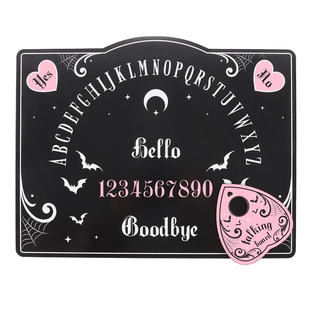 Pink and Black Talking Board: Pastel Goth & Emo Ouija Style Spirit Board for Divination